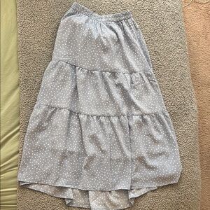 Amazon Gray Tiered Midi Skirt Casual